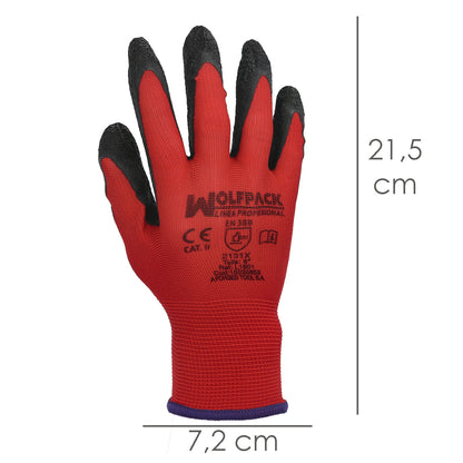 Luvas de látex/nylon Gripflex tamanho 8" (par)