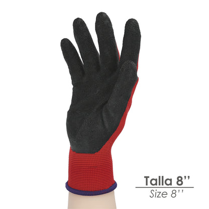 Luvas de látex/nylon Gripflex tamanho 8" (par)