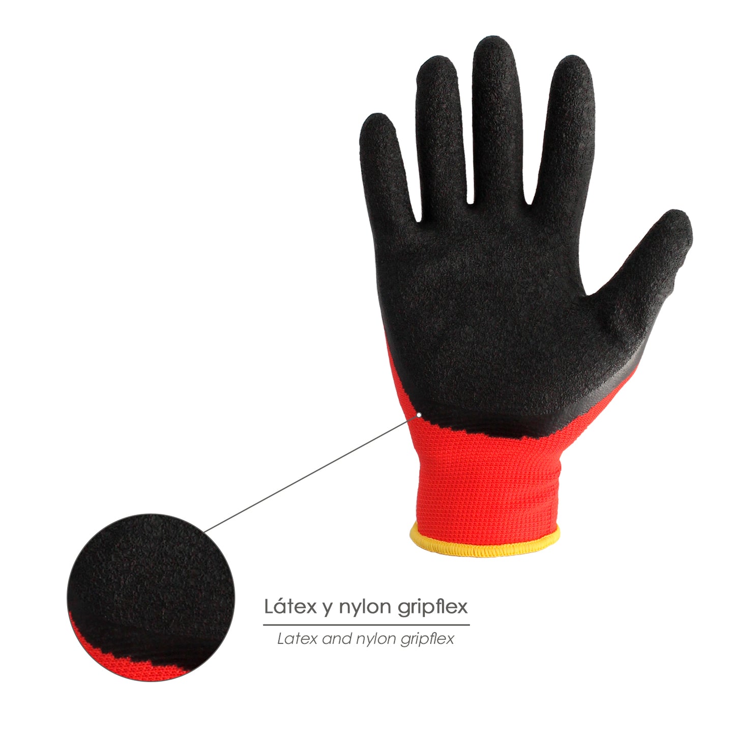 Guantes Latex / Nylon Gripflex Talla  10" (Par)