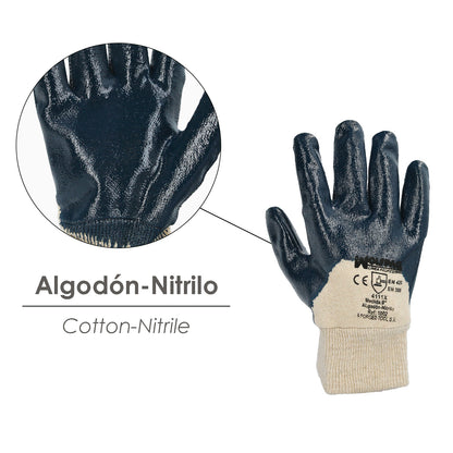 Luvas de nitrilo/lona para serviços pesados ​​Nimax 8" (par)