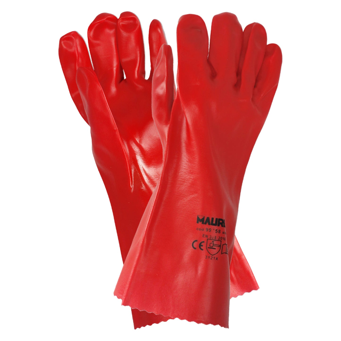Luvas Pvc Vermelhas 35 cm. (Par)