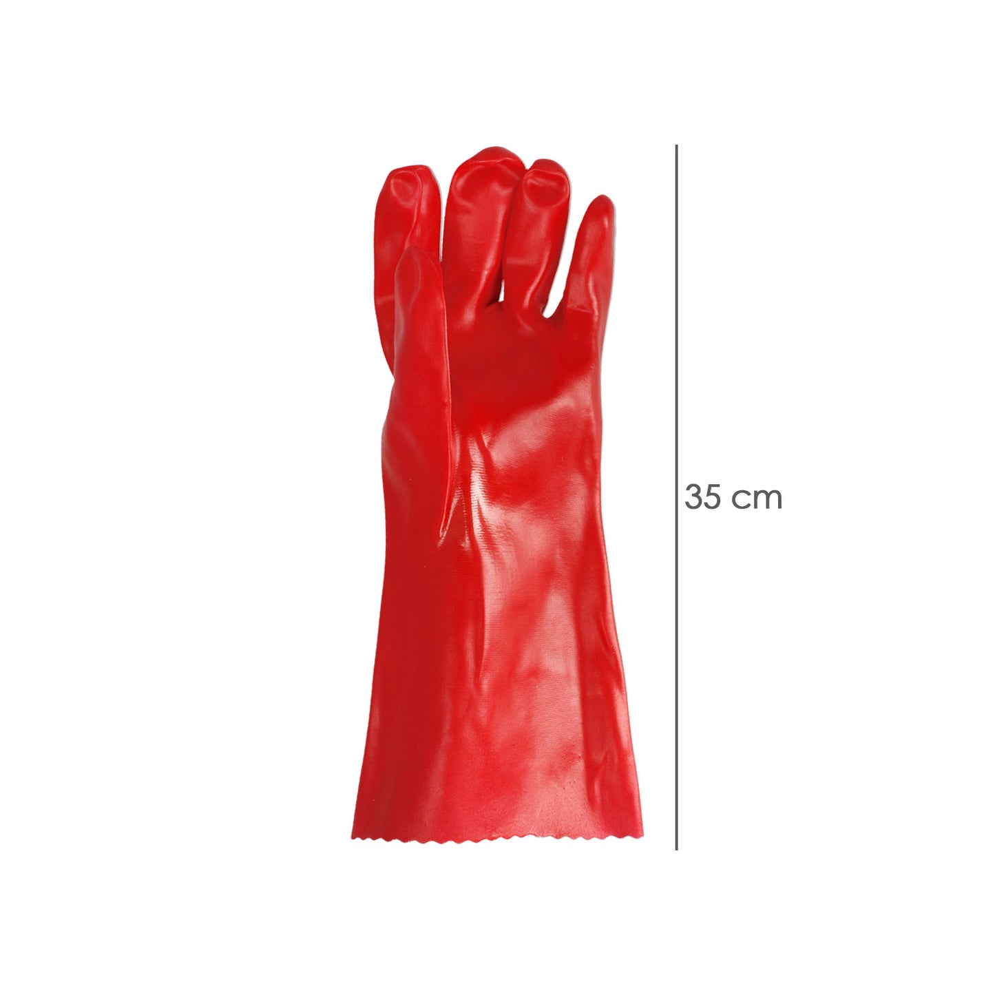 Guantes Pvc Rojo 35 cm. (Par)