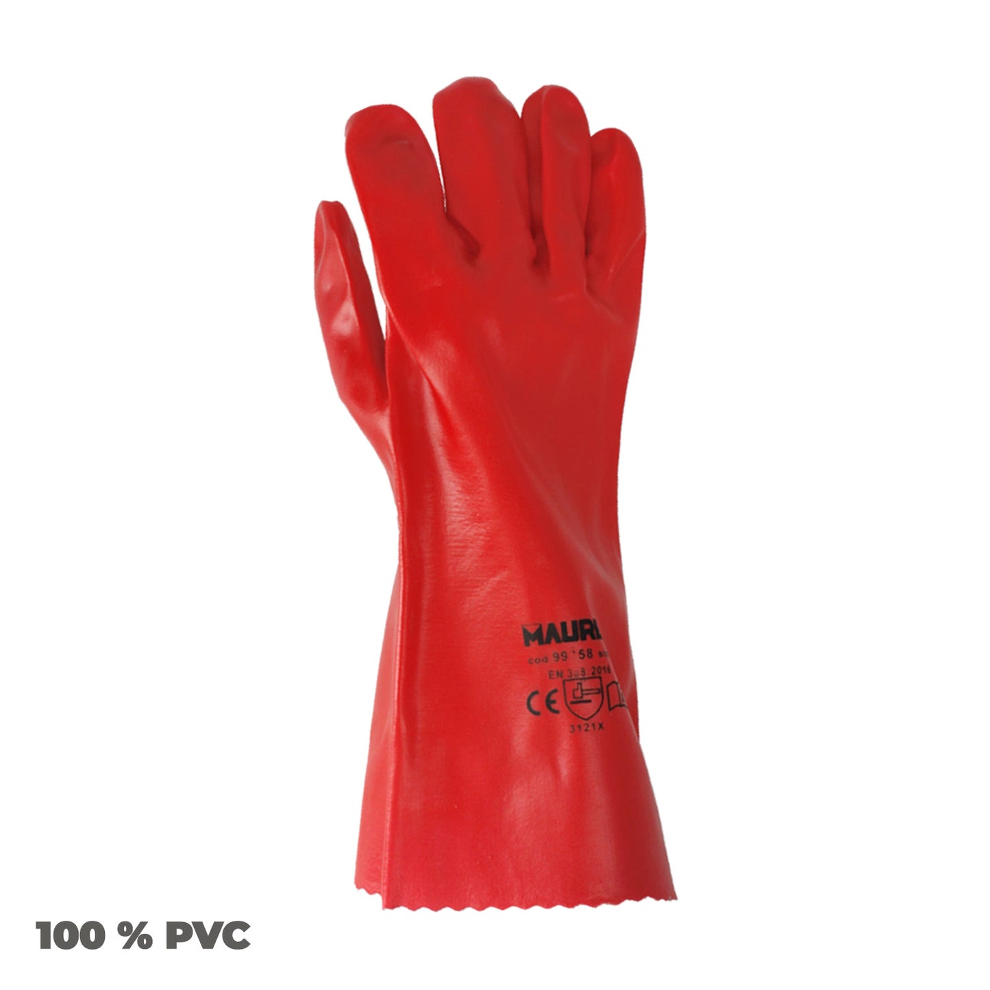 Guantes Pvc Rojo 35 cm. (Par)