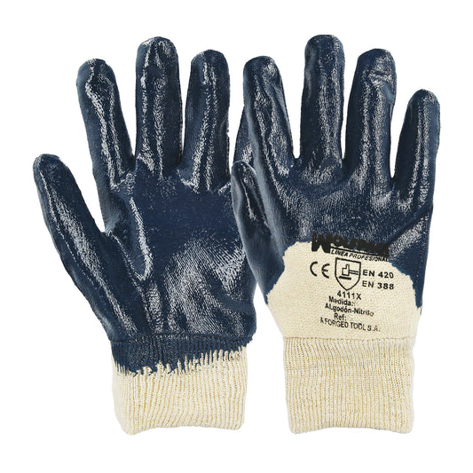 Guantes Nitrilo / Lona Pesados Nimax 9" (Par)