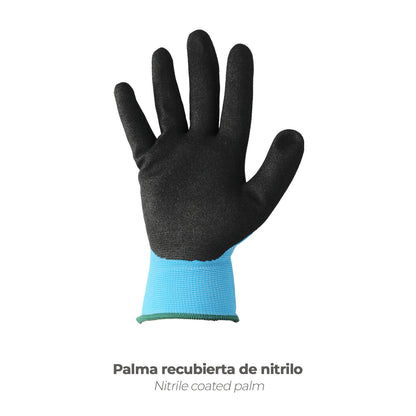 Guantes Nitrilo Reforzado Impregnado Talla 6" (Par)