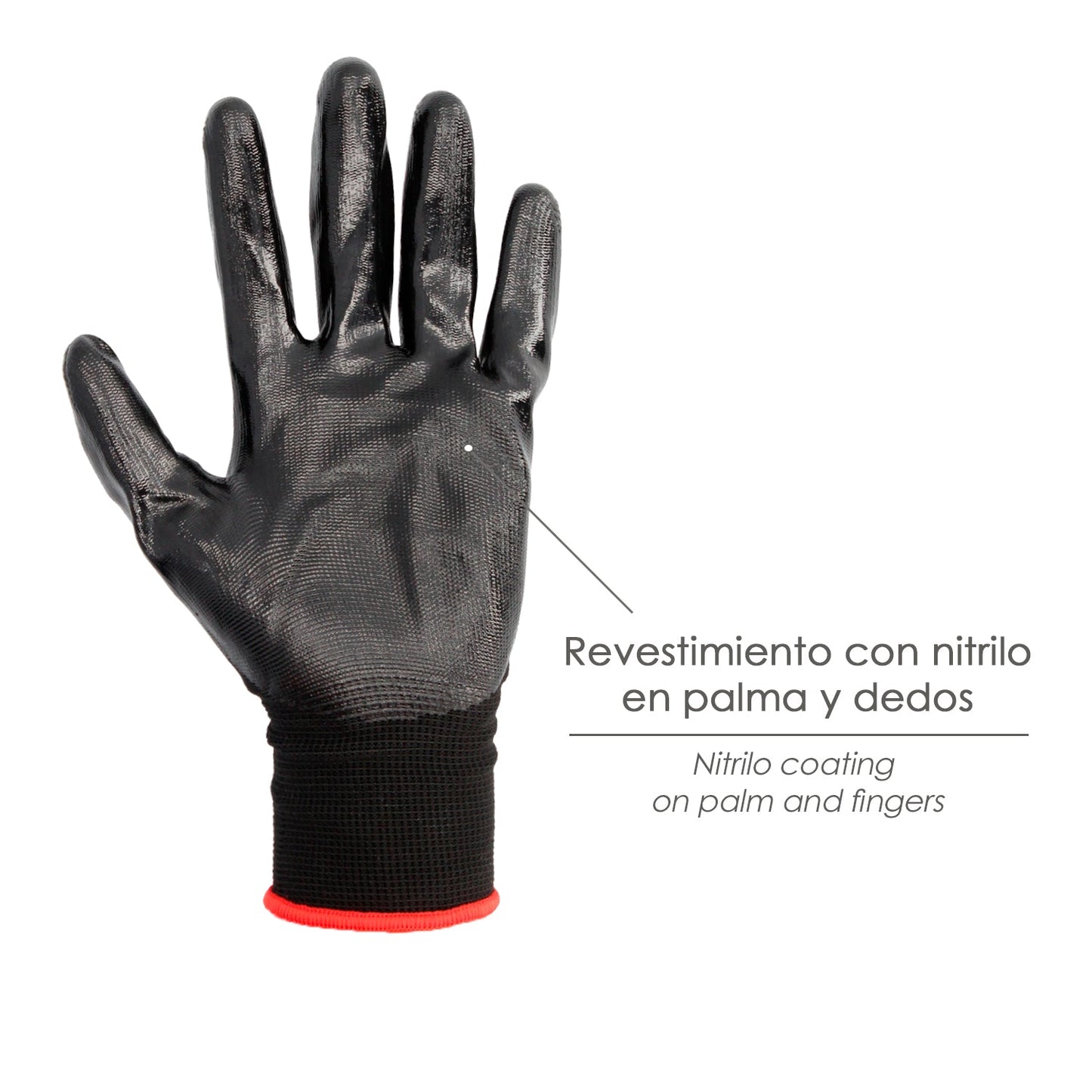 Luvas de nitrilo / nylon impregnado 11" (par)