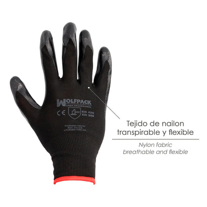Luvas de nitrilo / nylon impregnado 11" (par)