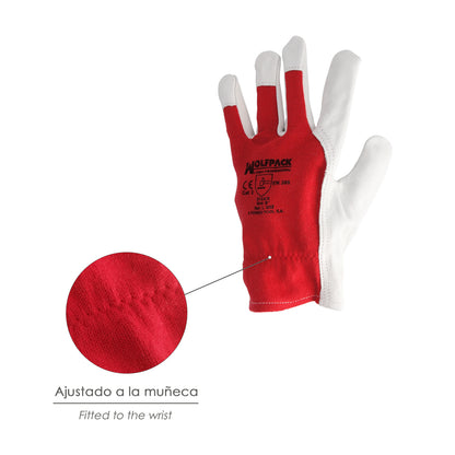 Guantes Piel / Lona Con Colgador 9" Guantes De Trabajo, Guantes De Protección (Par)