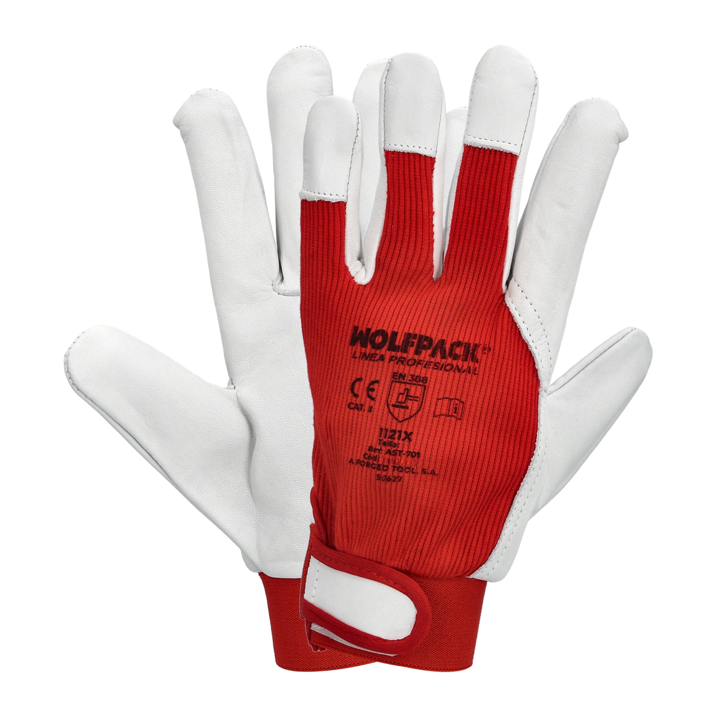 Guantes Piel / Lona Con Velcro. Con Colgador 10" Guantes De Trabajo, Guantes De Protección (Par)