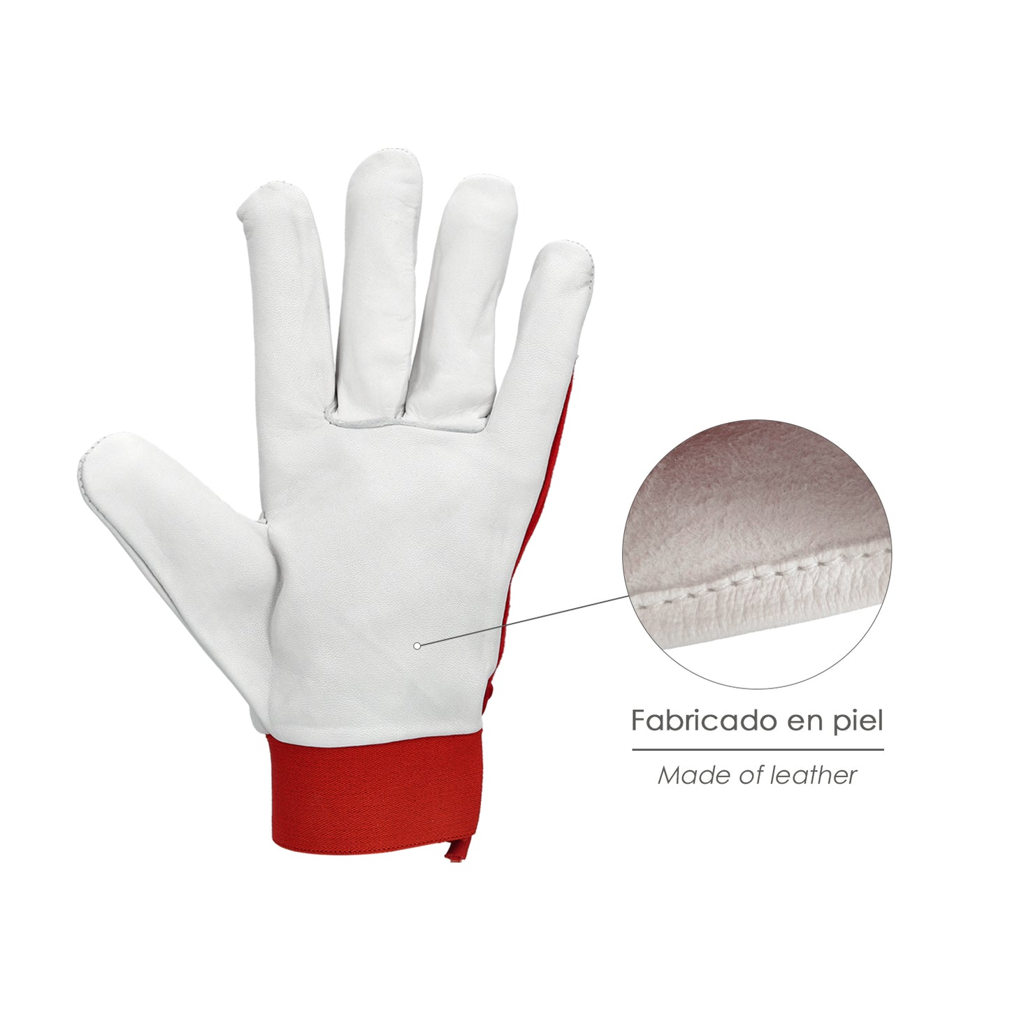 Guantes Piel / Lona Con Velcro. Con Colgador 10" Guantes De Trabajo, Guantes De Protección (Par)
