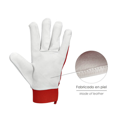 Guantes Piel / Lona Con Velcro. Con Colgador 10" Guantes De Trabajo, Guantes De Protección (Par)