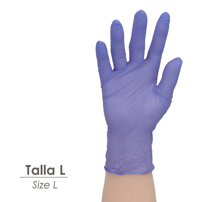 Guante Desechable Nitrilo Azul  L 3,5 gms. Caja 100 unidades.