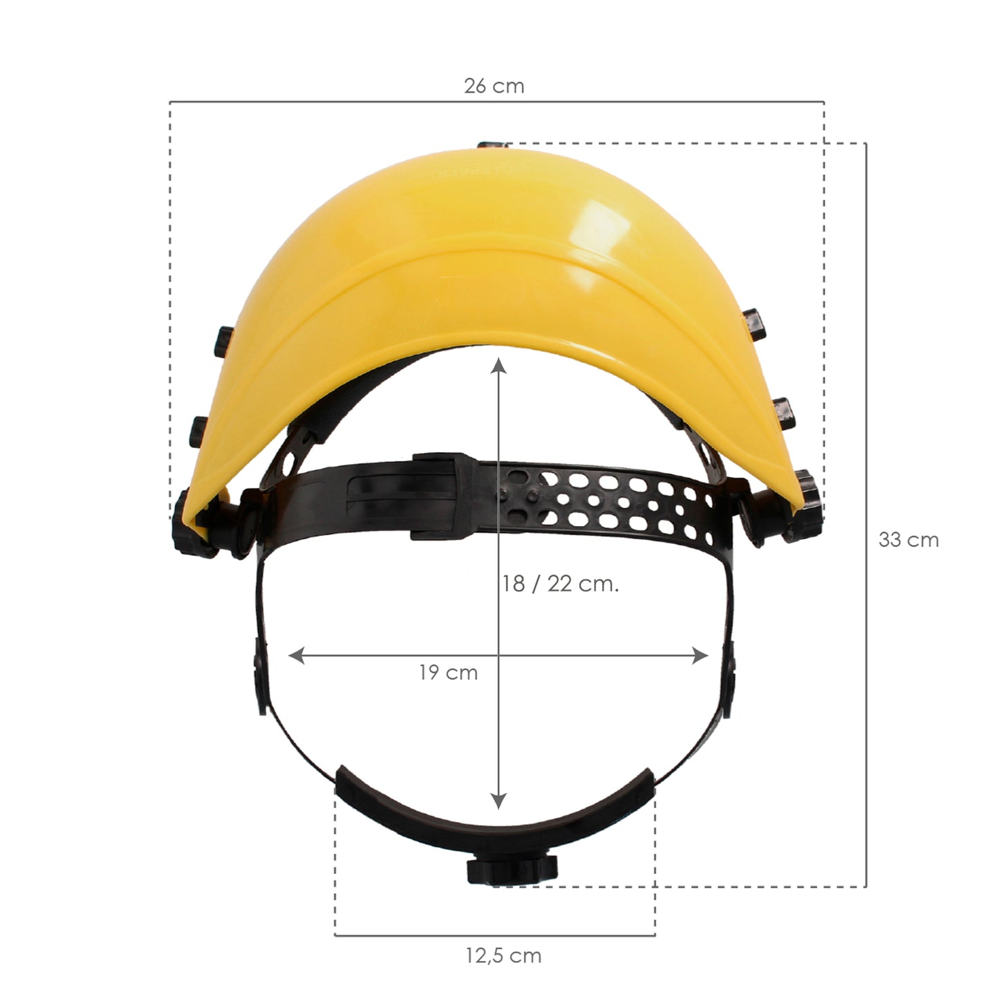 Protector Facial Con Arnes Ajustable Pantalla Policarbonato 390x200 mm. visera Seguridad, Anti Impactos, Casco Desbrozadora