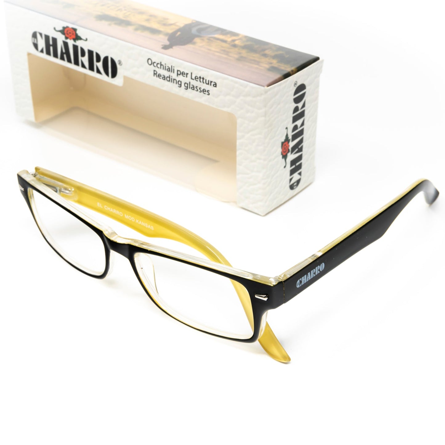 Gafas Lectura Kansas Negro / Amarillo. Aumento +1,5 Gafas De Vista, Gafas De Aumento, Gafas Visión Borrosa