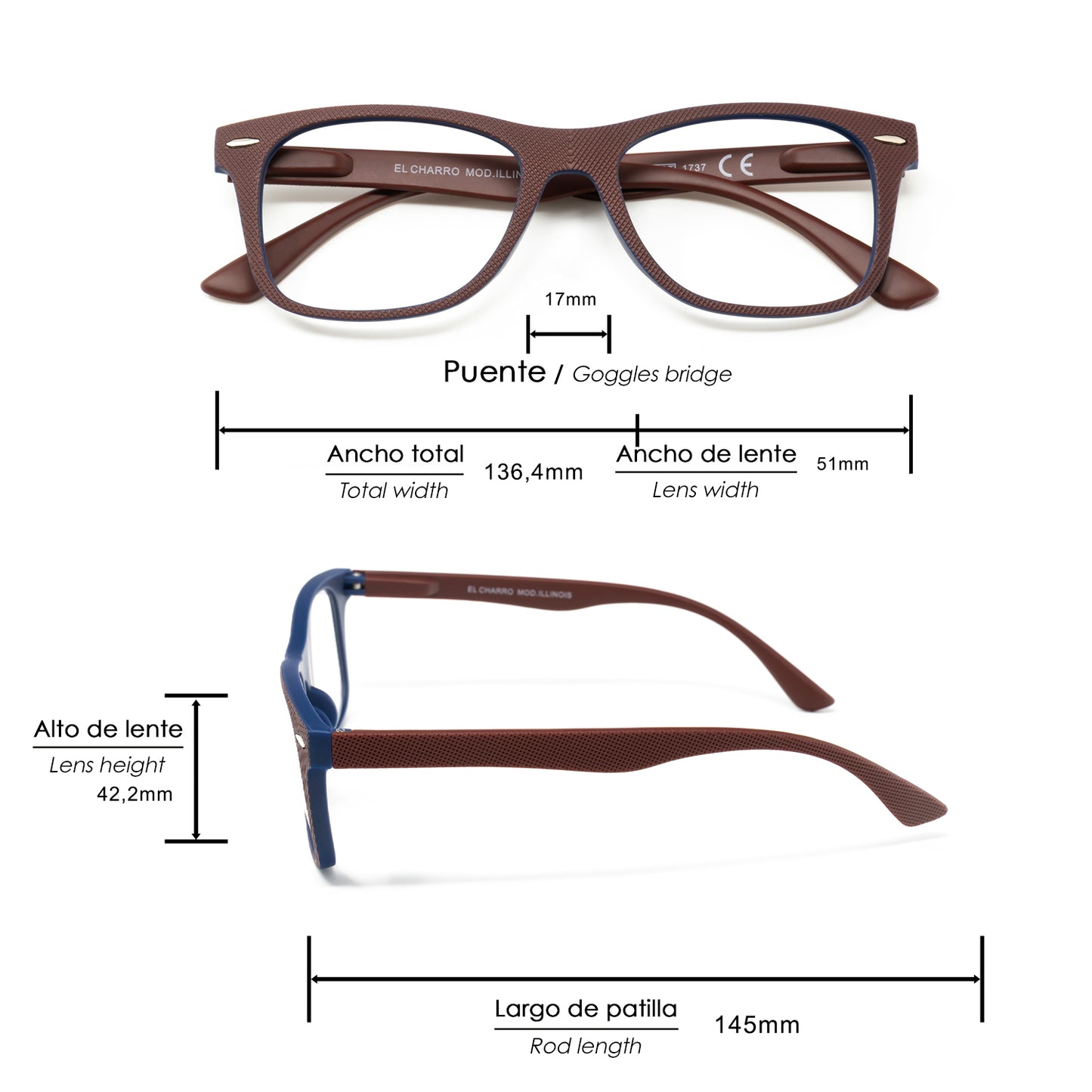 Gafas Lectura Illinois Rojas Aumento +1,5 Gafas De Vista, Gafas De Aumento, Gafas Visión Borrosa