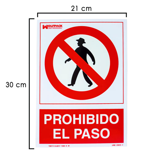 Sinal de proibição de El Paso 30x21 cm.
