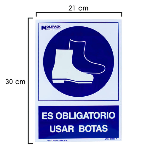 Poster Obrigatório Uso de Botas 30x21 cm.