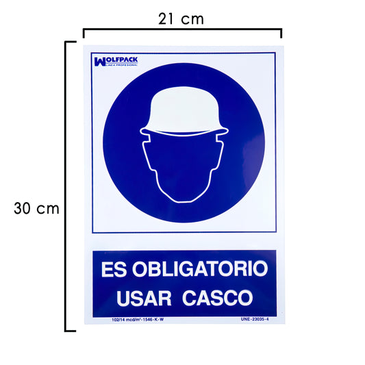 Poster Obrigatório Usar Capacete 30x21 cm.
