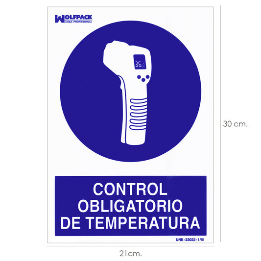 Pôster de Controle de Temperatura Obrigatório 30x21 cm.