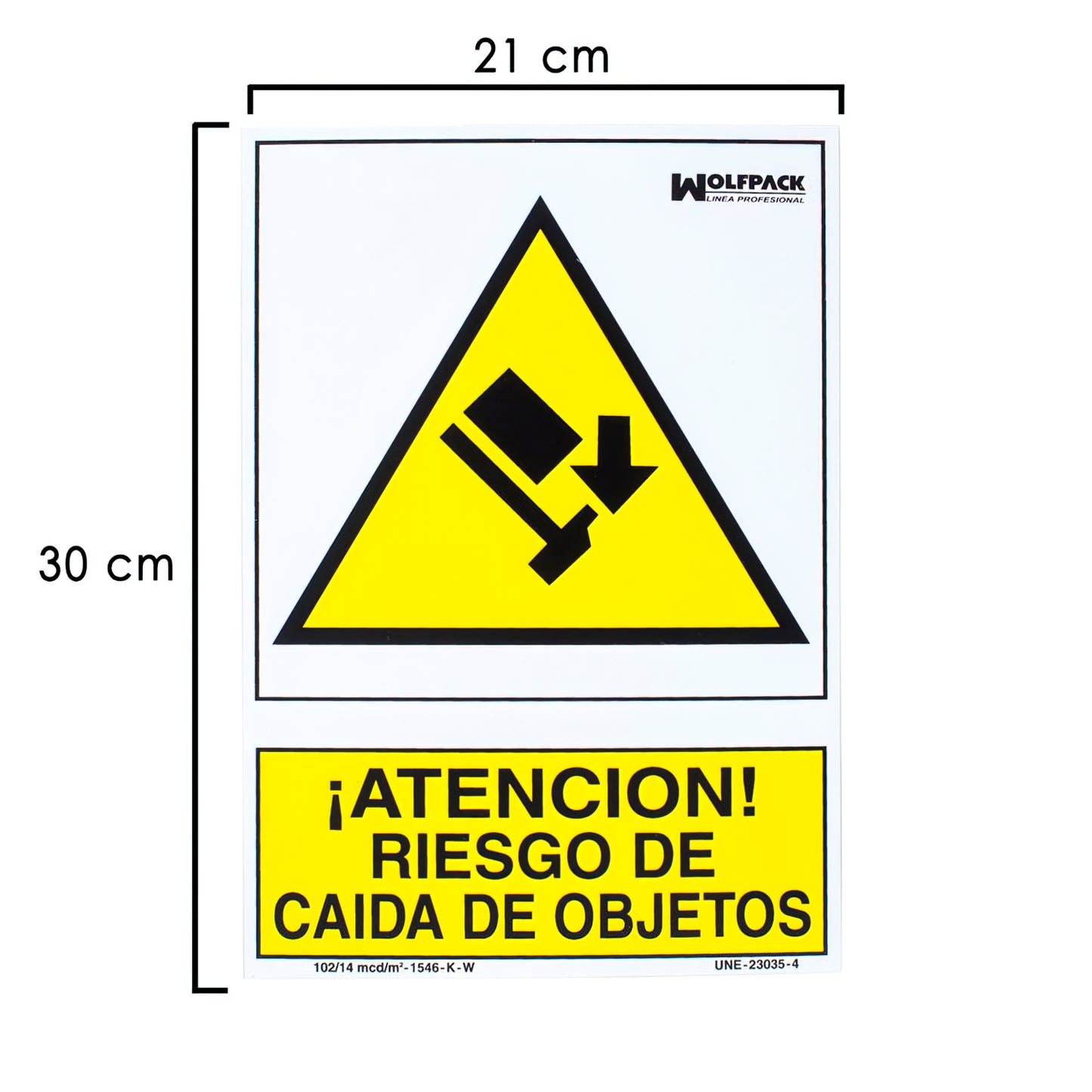 Pôster Risco de Queda de Objetos 30x21 cm.
