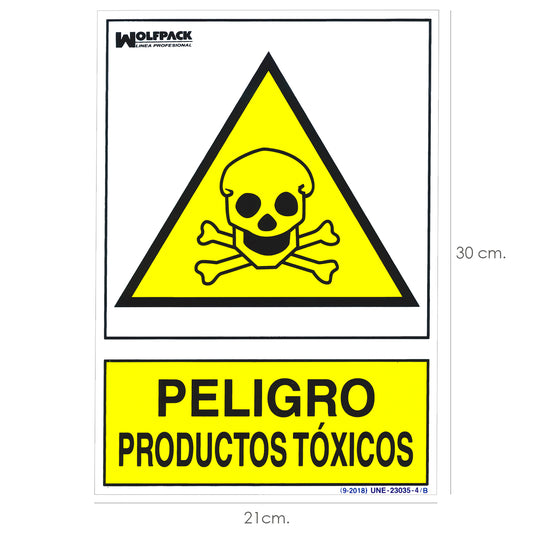 Poster Perigo Produtos Tóxicos 30x21cm.