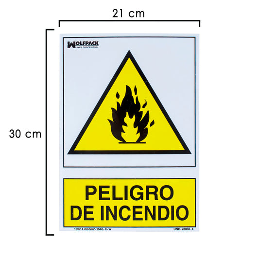 Pôster Perigo de Incêndio 30x21 cm.