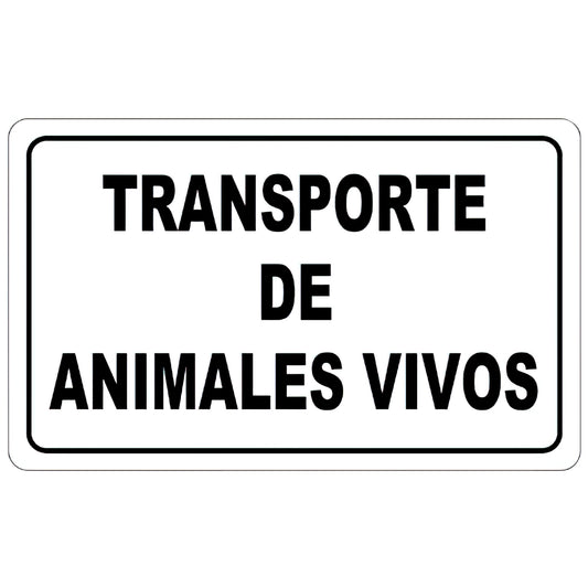 Cartaz de Transporte de Animais Vivos 30x21 cm.