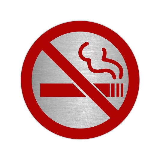 Placa adesiva "Proibido Fumar" Aço Inoxidável Ø 7 cm.