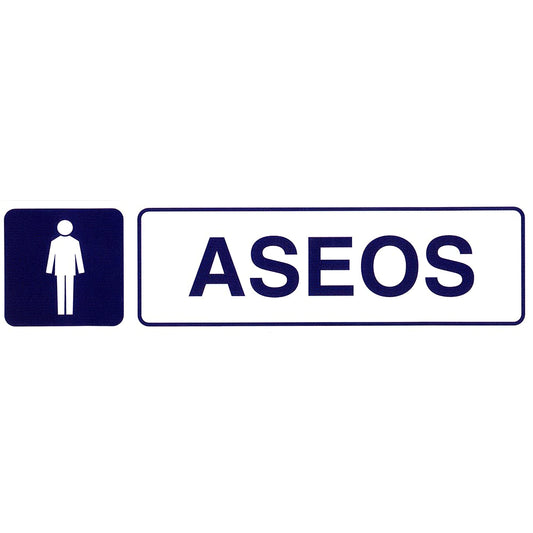 Etiqueta adesiva 250x63 mm. Banheiros masculinos