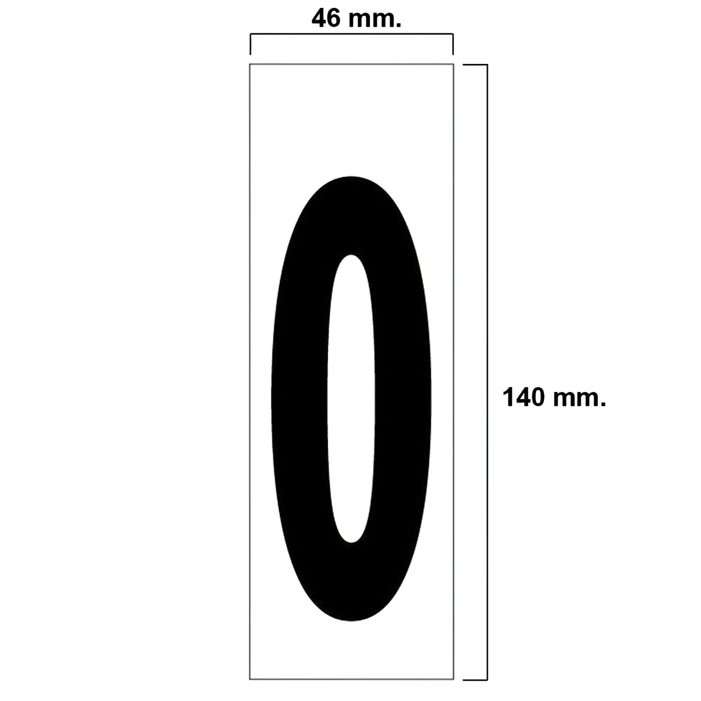 Numero Adhesivo 46x140 mm.   Nº 0