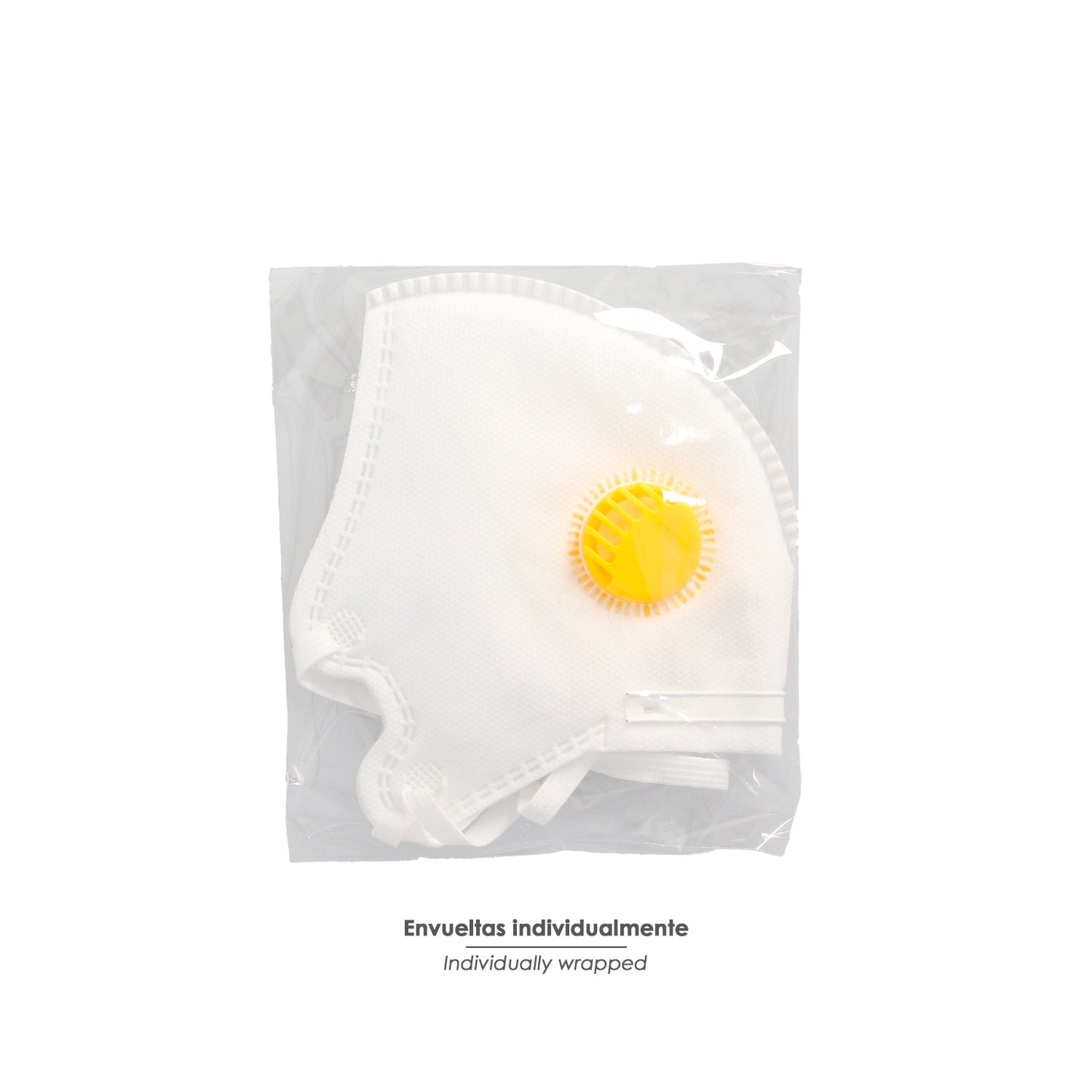 Mascarilla Respiratoria FFP2 Con Valvula. Plegable (20 Unidades) Envasadas Individualmente