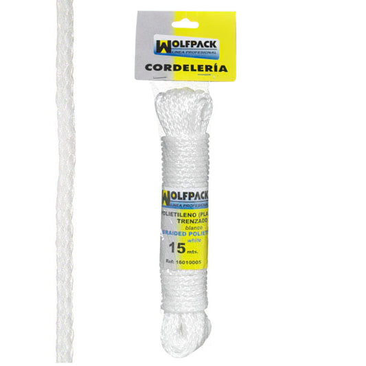 Corda Trançada Plástica Branca (Meada 15 m.)