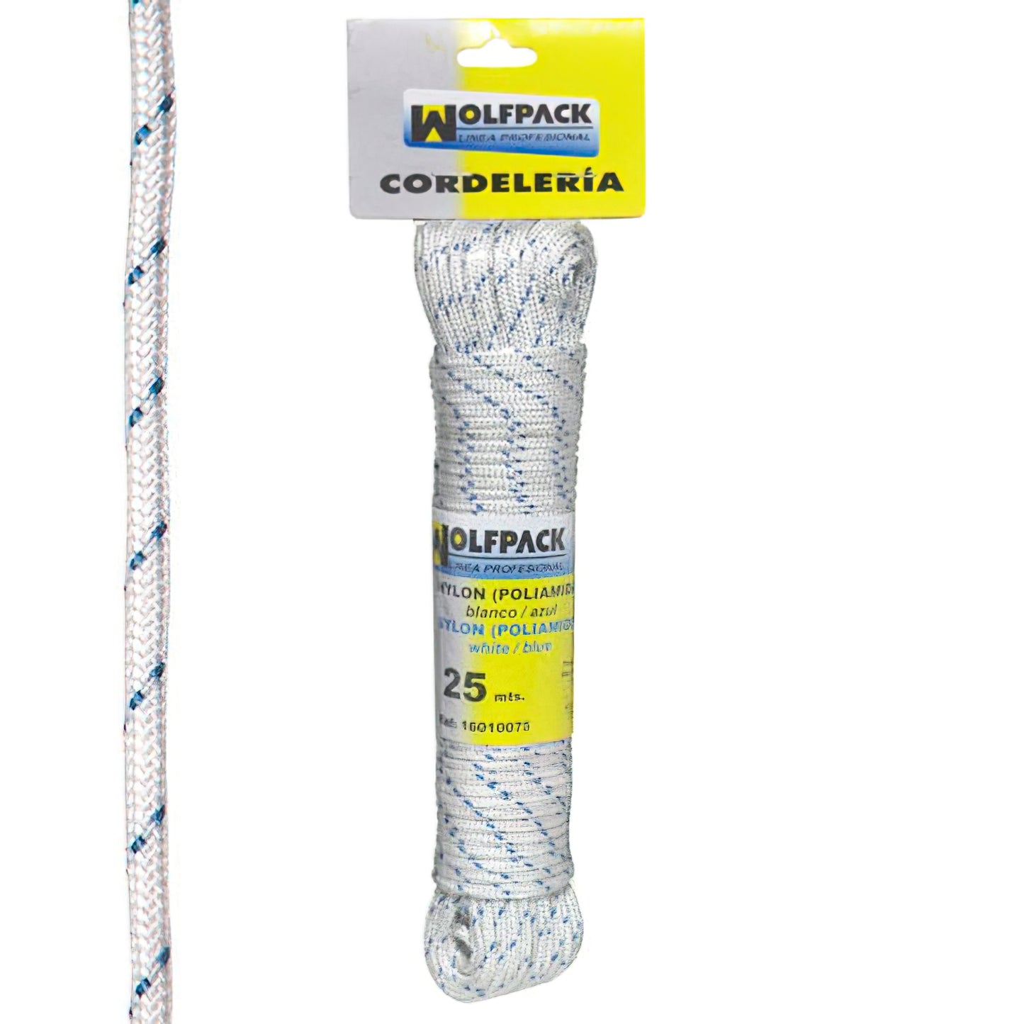 Corda Nylon Alta Tenacidade Branco/Azul (Meada 25 m.)