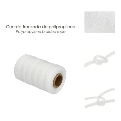 Corda Trançada de Polipropileno Branco (Bobina 100 Metros)
