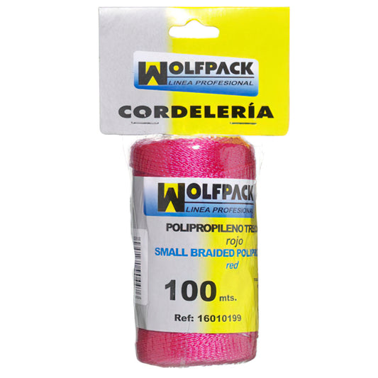Corda trançada de polipropileno vermelha (bobina de 100 metros)