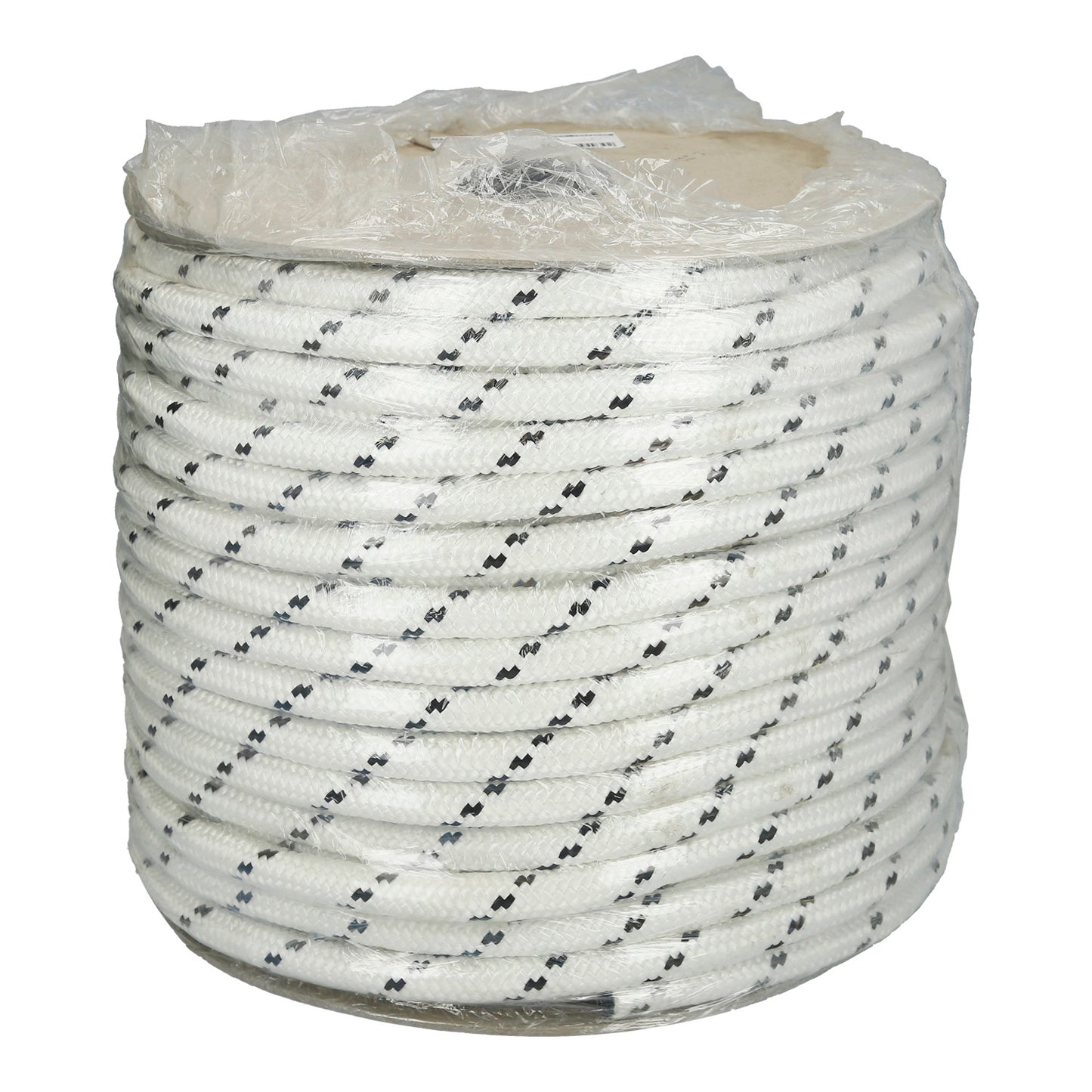 Corda Poliéster Trançada Branca / Azul 12 mm. bobina de 100 metros.
