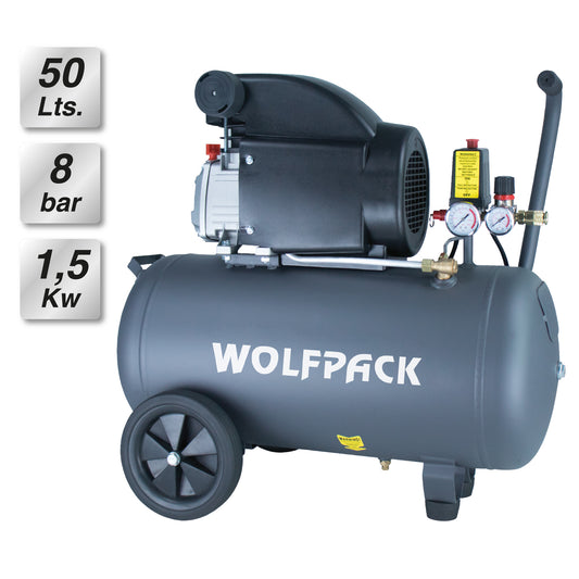 Compressor de ar Wolfpack 50 litros / 8 barras / 1,5 Kw - 2,0 HP