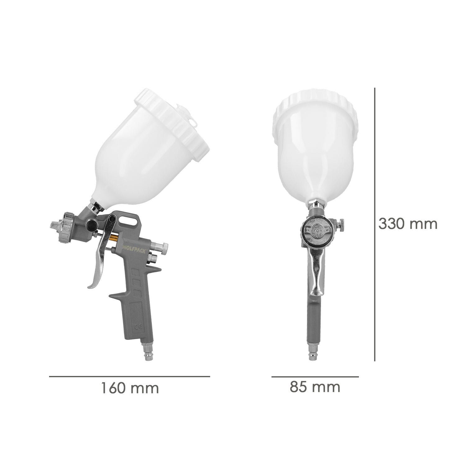 Pistola Pintar Neumática Boquilla De 1,5 mm. Con Depósito Superior 0,6 Litros y  Adaptador Rapido