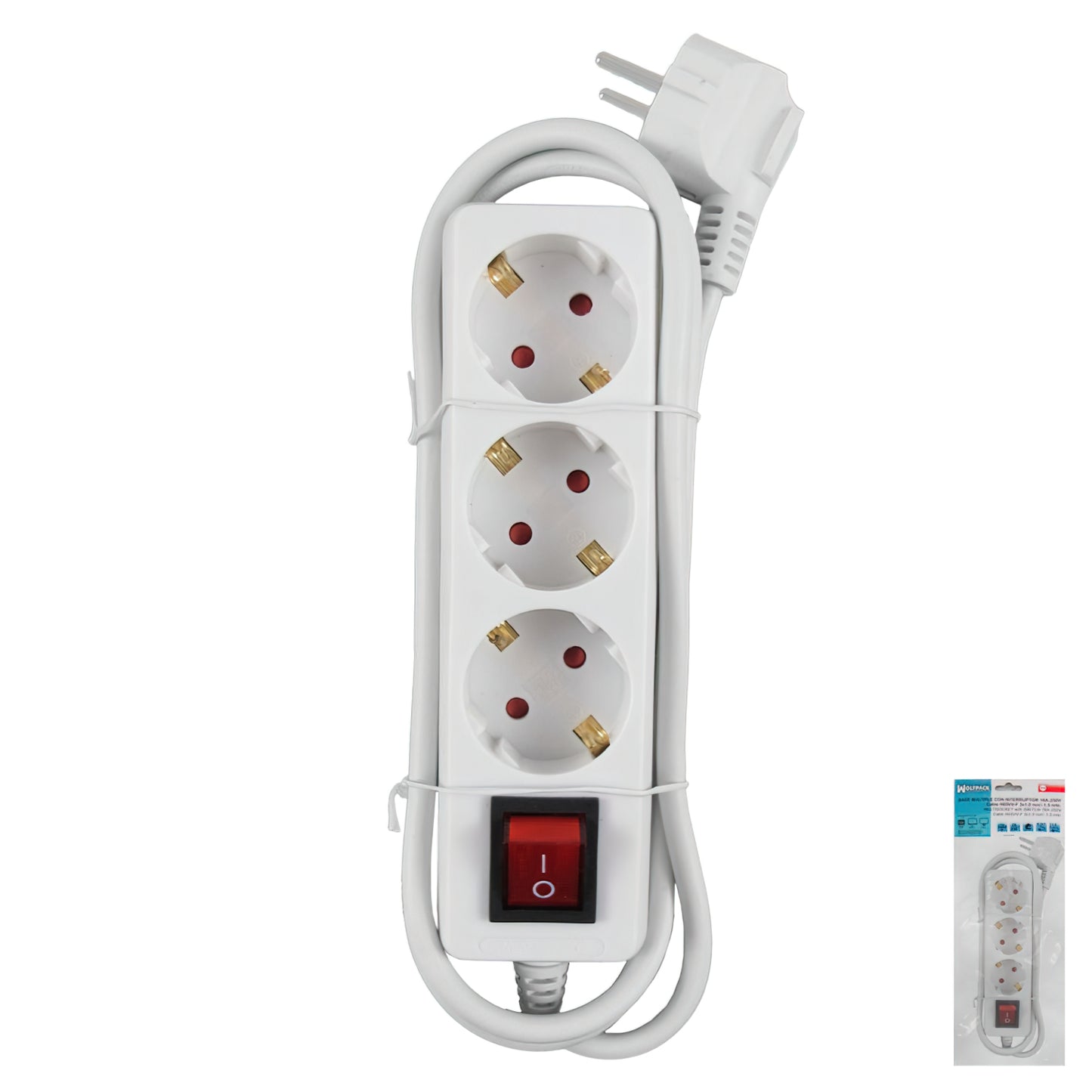 Tomada de extensão / base múltipla 3 com aterramento com interruptor