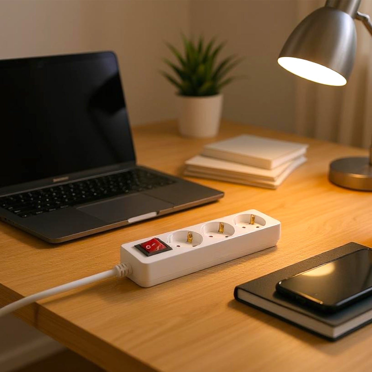 Tomada de extensão / base múltipla 3 com aterramento com interruptor