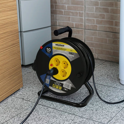Industrial Extensível 4 Soquetes 50 Metros 3 x 1,5 mm. com proteção contra sobrecarga