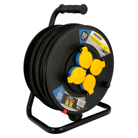 Proteção IP44 extensível industrial de 50 metros com tampas, extensível elétrica, bobina de cabo, extensão, cabo extensível