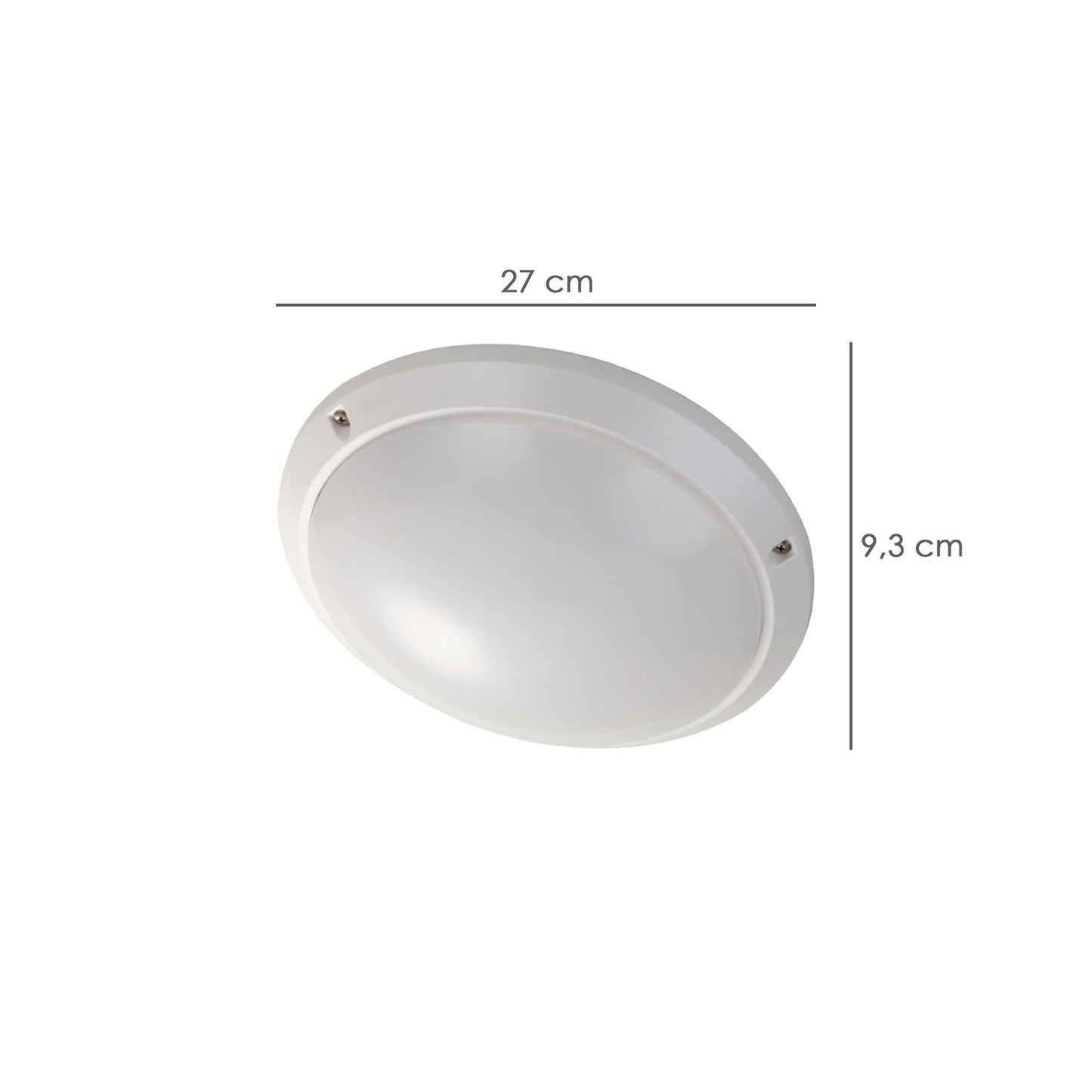 Lampara Plafon Interiores / Exteriores IP45 Portalamparas E27 Ø 27 x 9,5 cm.