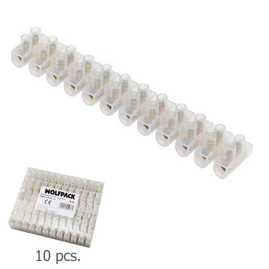 Guia de emenda de 6 Amps / Seção 6 mm. Pacote de 10 Regras de 12 Fichas Cada.