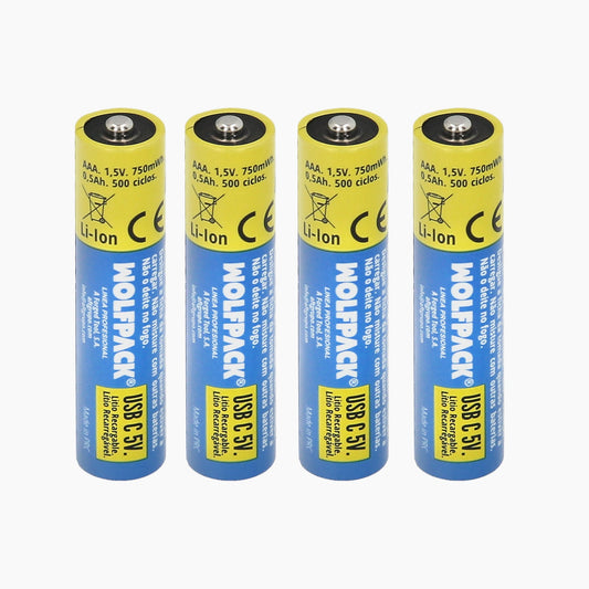 Pila Litio Recargable "AAA" 1,5V USB-C (4 Unidades)