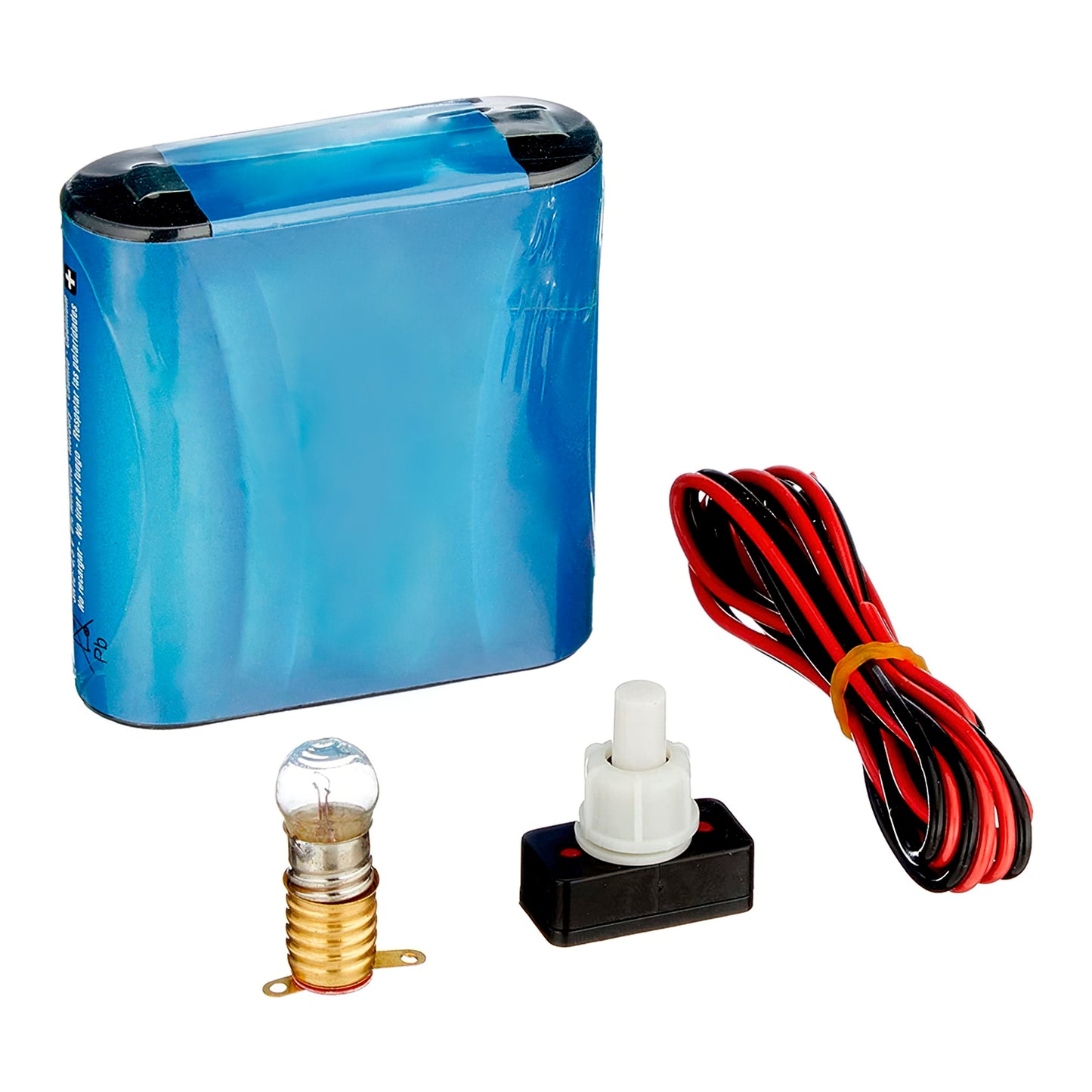 Kit Elétrico Escolar, Conjunto Escolar, Bateria Balão 4,5V, Interruptor 220V, Cabo e Lâmpada.