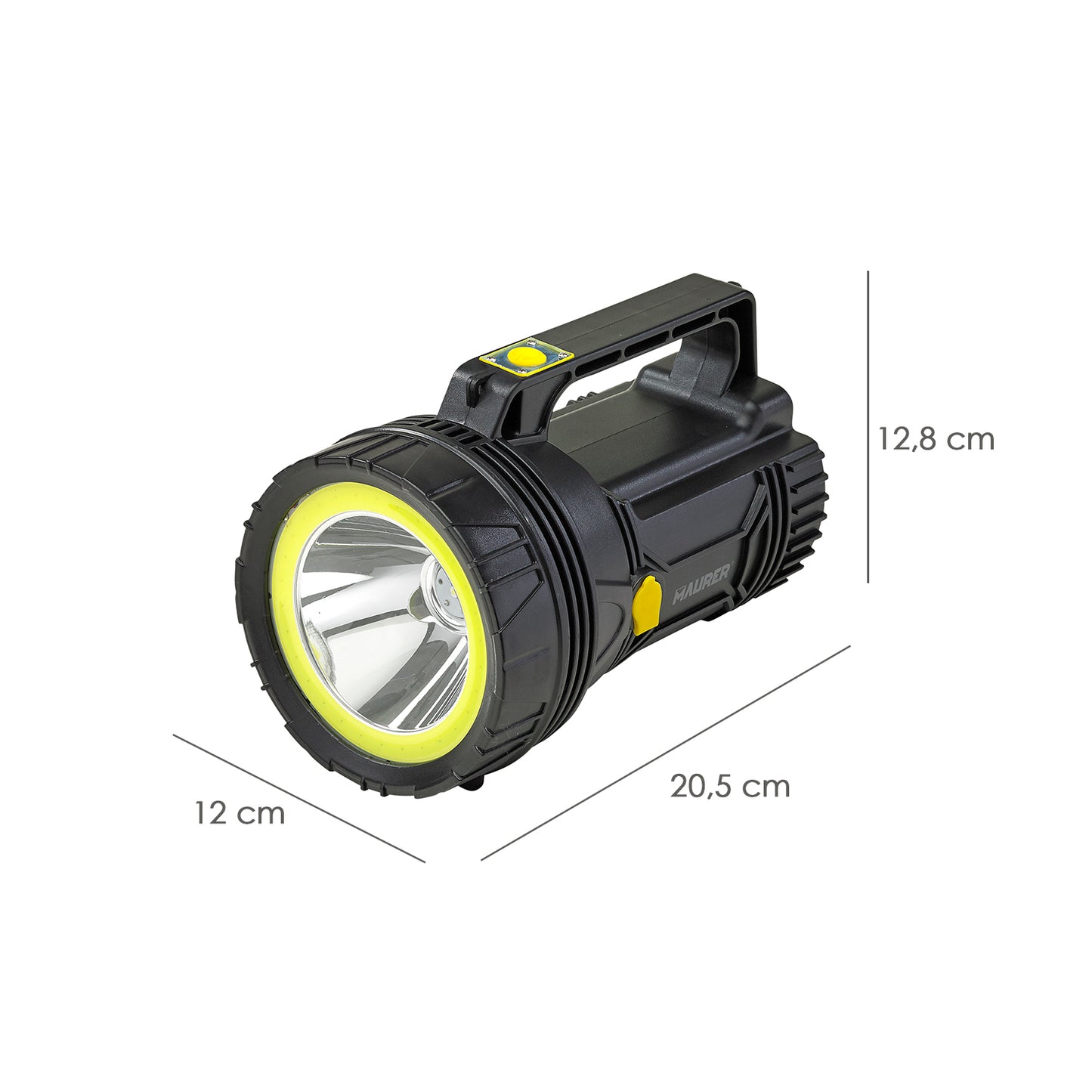 Linterna LED de Mano Multifunción Con Asa, Bateria Litio Recargable (4.000 mAh) 400 Lumenes. 2 Modos de Iluminación