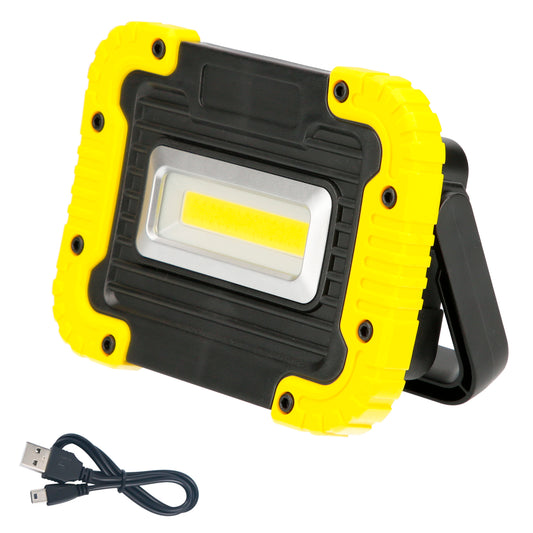 Lanterna de trabalho LED multifuncional recarregável de 2.000 mAh. / 10 W. / 500 Lumens / 4 Ímãs / Bateria Externa / Suporte 180º