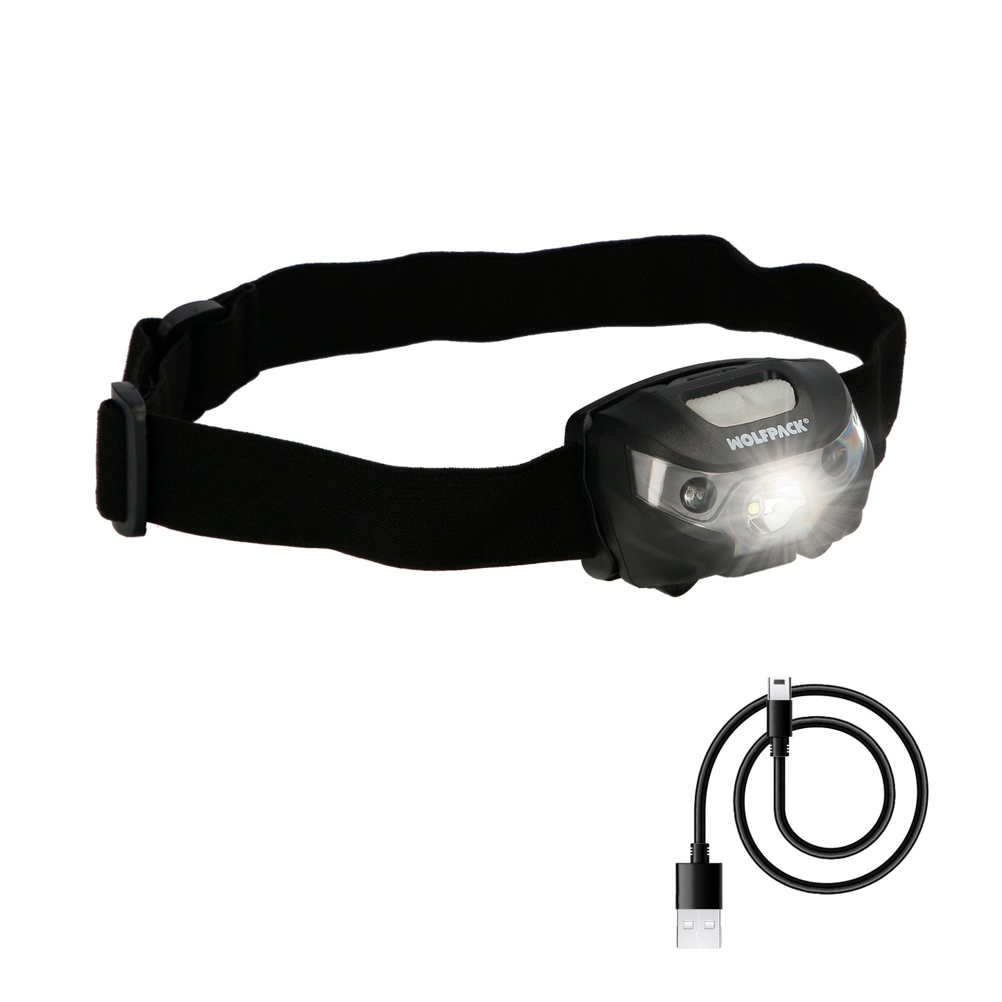 Linterna Led Frontal Cabeza Litio Usb Recargable. 3 modos de luz. 120 LUM. Sensor de encendido y apagado.
