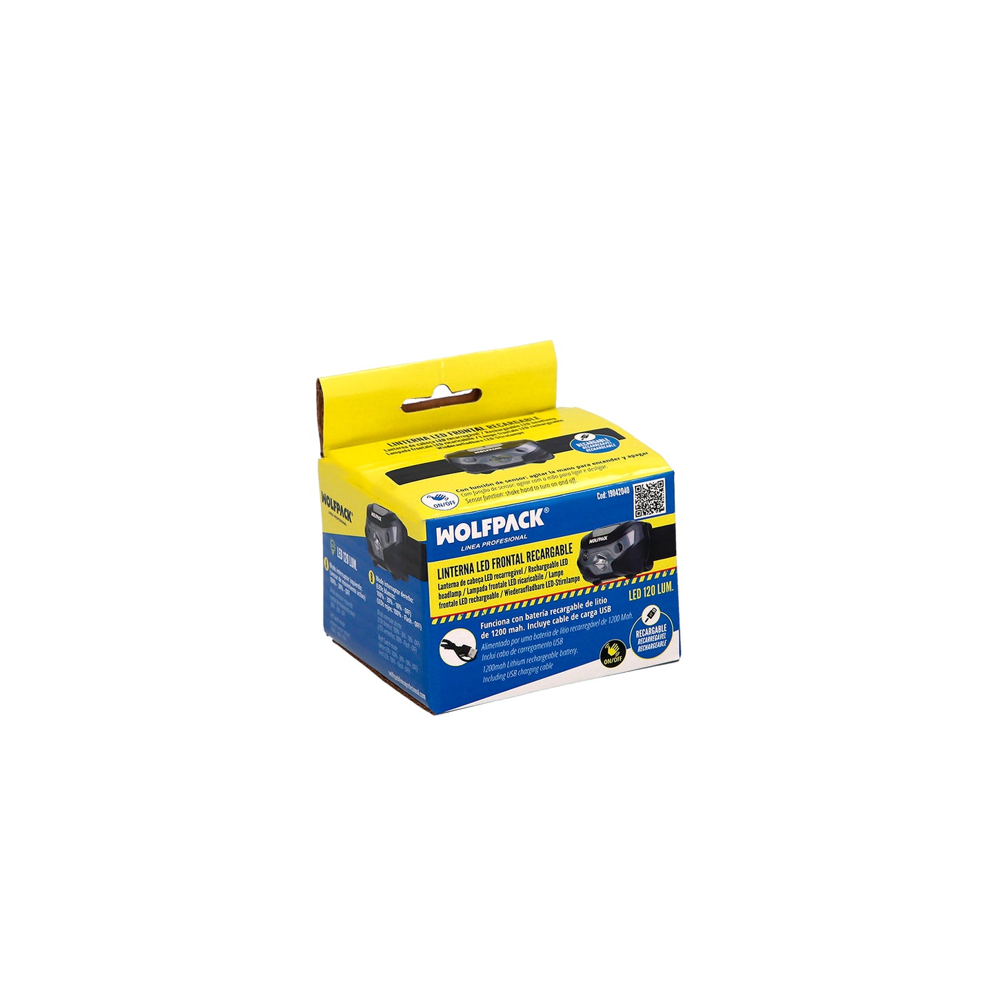 Linterna Led Frontal Cabeza Litio Usb Recargable. 3 modos de luz. 120 LUM. Sensor de encendido y apagado.